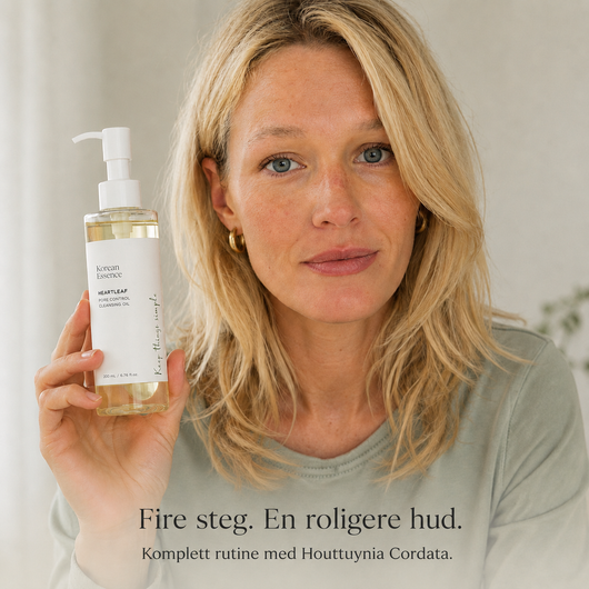 Komplett hudpleierutine i fire steg med Houttuynia Cordata