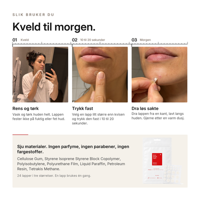 Hydrokolloid Aknelapper, slik bruker du