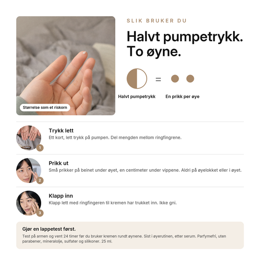 Snail Mucin Peptid Øyekrem, slik bruker du