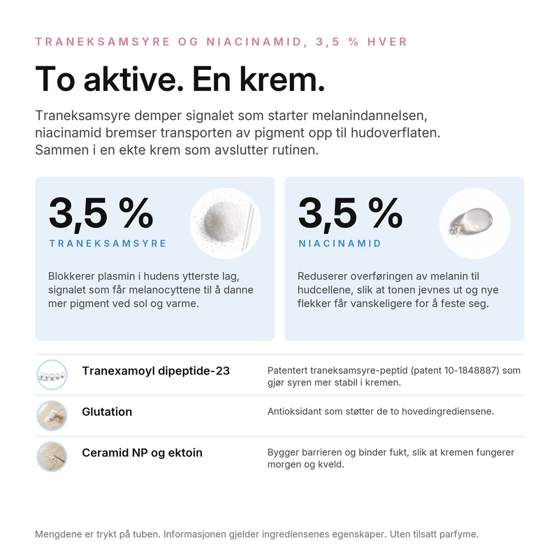 TXA Pigmentkrem, nøkkelingredienser